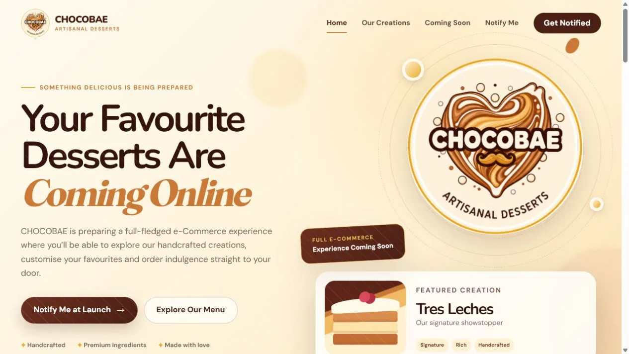 Preview of the Chocobae Studio website